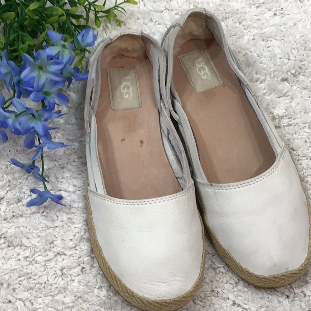 UGG cream nubuck leather Cicily espadrille 7.5